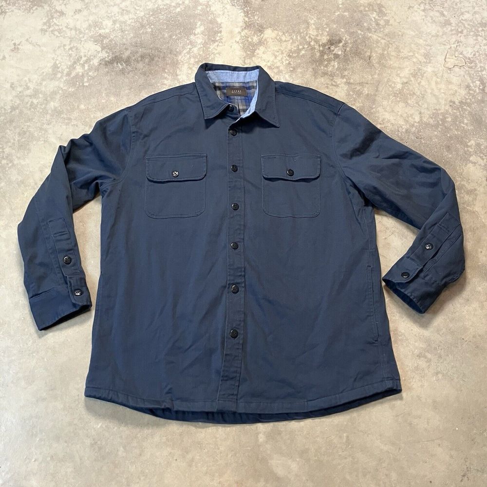 Jachs New York Jacket Shacket Over Shirt Mens XL Navy Button‎ Front Lined